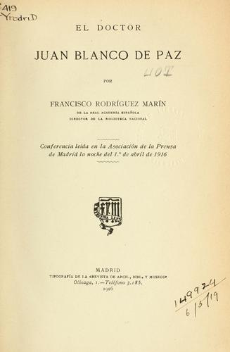 Cover for El doctor Juan Blanco de Paz