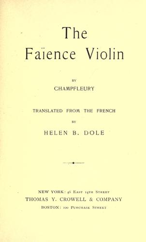 Cover for The faïence violin