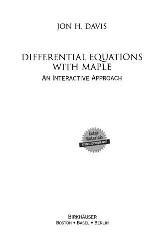 Cover for Differential Equations with Maple