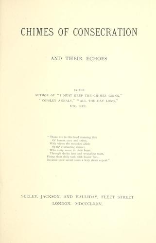 Cover for Chimes of consecration and their echoes