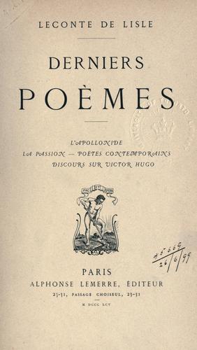Cover for Derniers poèmes