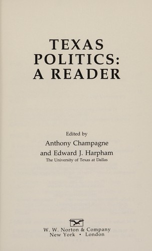 Cover for Texas Politics