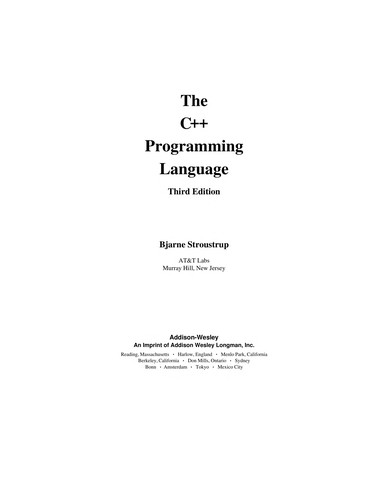 Cover for The C++ programming language