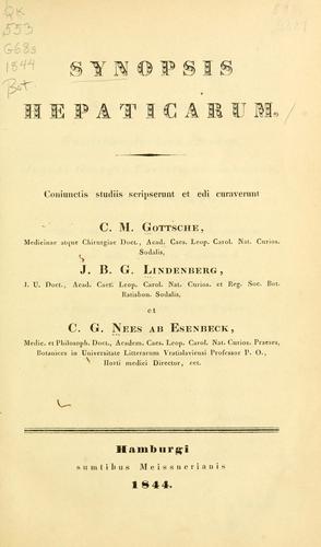 Cover for Synopsis hepaticarum