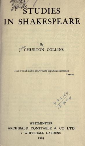Cover for Studies in Shakespeare.