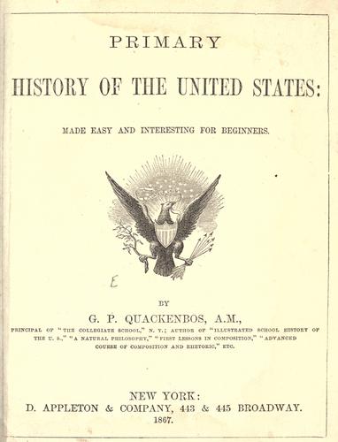 Cover for Primary history of the United States