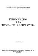 Cover for Introducción a la teoría de la literatura