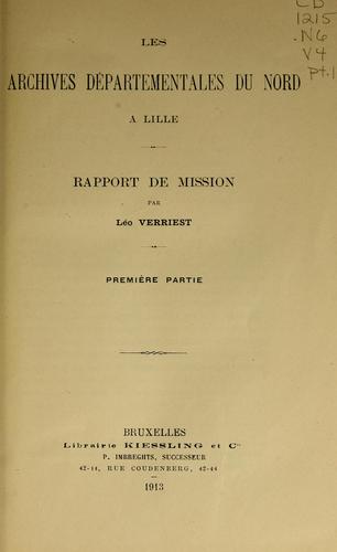 Cover for Les archives départementales du Nord à Lille