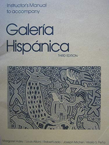 Cover for Galeria Hispanica 3rd Edition Instructor's Manual