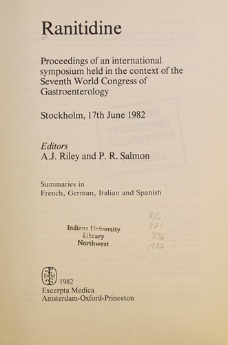 Cover for Ranitidine