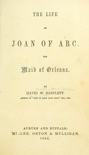Cover for The life of Joan of Arc