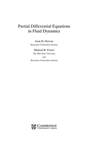 Cover for Partial differential equations in fluid dynamics