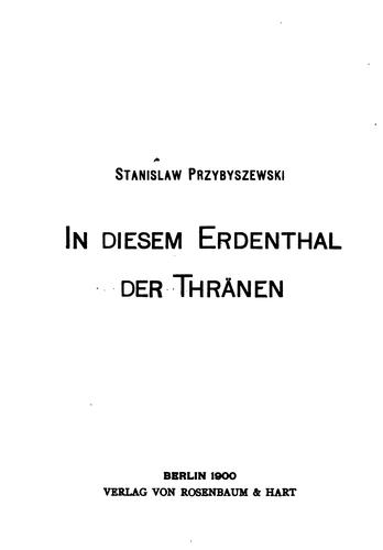 Cover for In diesem Erdenthal der Thränen