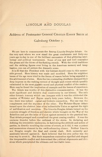 Cover for Lincoln and Douglas.