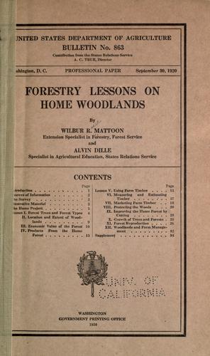 Cover for Forestry lessons on home woodlands