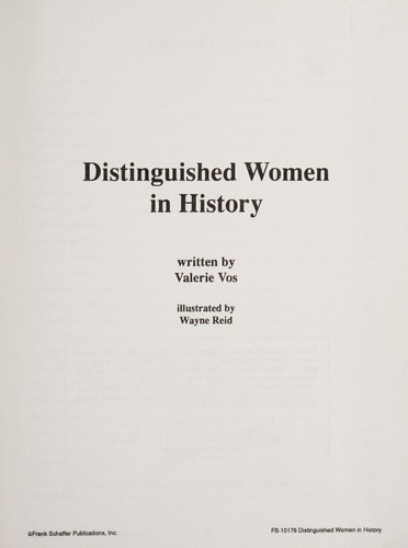 Cover for Distinguished women in history