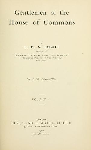 Cover for Gentlemen of the House of commons