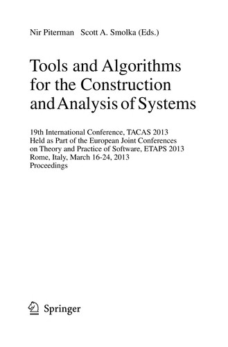 Cover for Tools and Algorithms for the Construction and Analysis of Systems