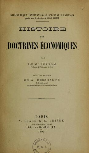 Cover for Histoire des doctrines économiques