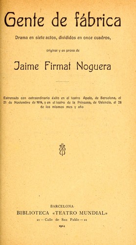 Cover for Gente de fábrica