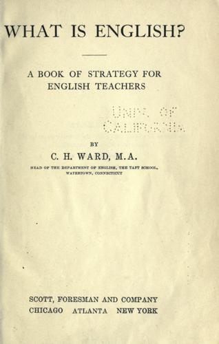 Cover for What is English?