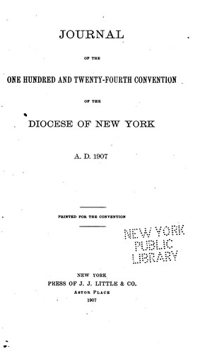 Cover for Journal of the ... Annual Convention, Diocese of New York