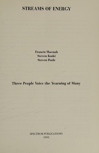 Cover for Streams of Energy -- Three People Voice the Yearning of Many