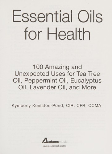 Cover for Essential oils for health