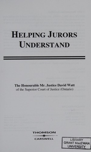 Cover for Helping jurors understand