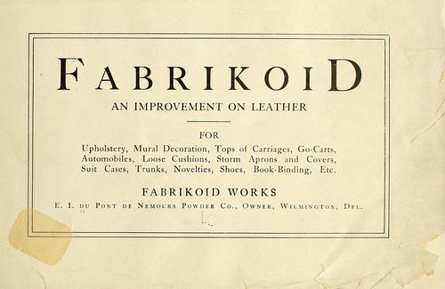 Cover for Fabrikoid, an improvement on leather...