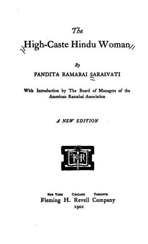 Cover for The high-caste Hindu woman.