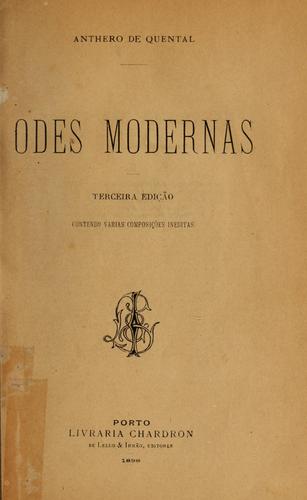 Cover for Odes modernas.
