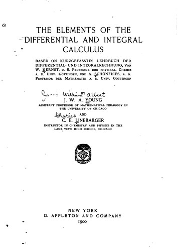 Cover for The Elements of the Differential and Integral Calculus