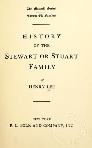 Cover for History of the Stewart or Stuart family.