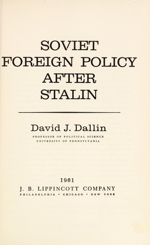 Cover for Soviet foreign policy after Stalin.