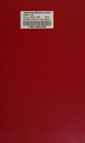 Cover for Karl Barth's doctrine of Holy Scripture.
