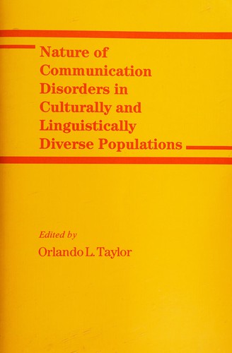 Cover for Nature of Communication Disorder