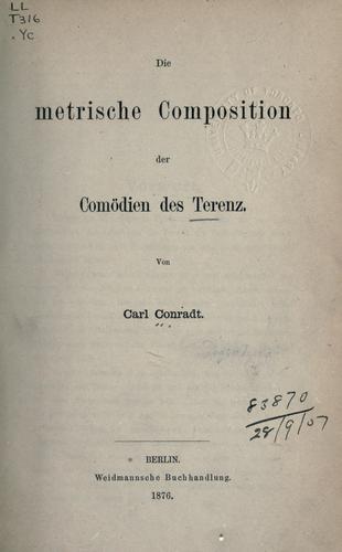 Cover for metrische Composition der Comödien des Terenz.