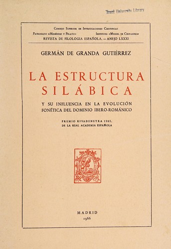 Cover for La estructura silábica