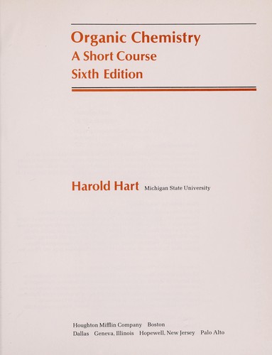 Cover for Organic chemistry