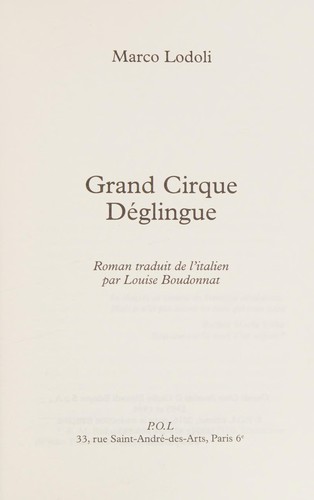 Cover for Grand cirque déglingue