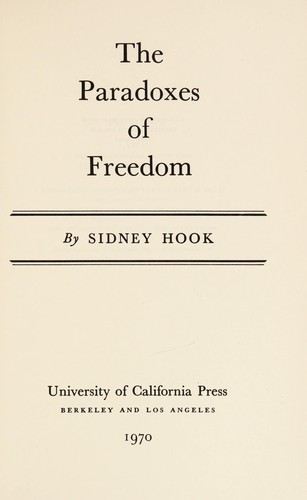 Cover for The  paradoxes of freedom.