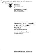 Cover for Linguaggi letterari e metalinguaggi critici