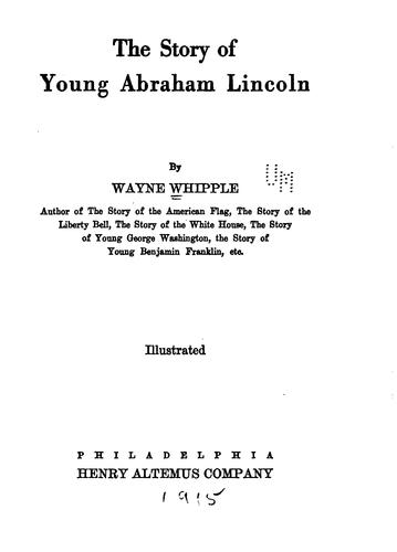 Cover for The story of young Abraham Lincoln.