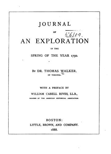 Cover for Journal of an exploration in the spring of the year 1750