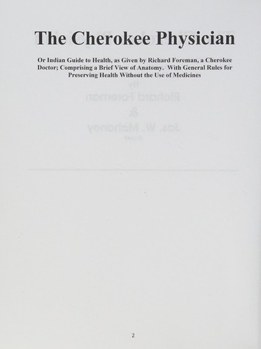 Cover for The Cherokee physician