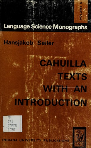 Cover for Cahuilla texts with an introduction.