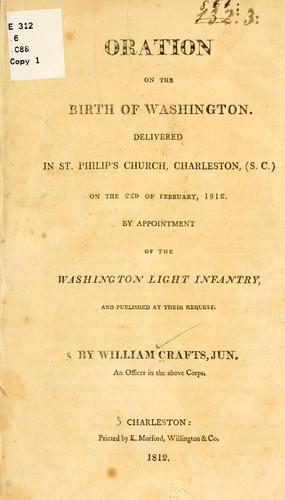 Cover for Oration on the birth of Washington.