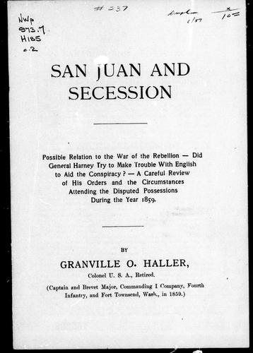 Cover for San Juan and secession