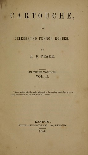Cover for Cartouche, the celebrated French robber